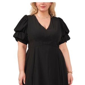 NWT 1.STATE Nordstrom Bubble Sleeve Black Dress Plus Size GORGEOUS - 1.STATE